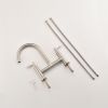 Double Handle Bridge Kitchen Faucet In Stainless Steel